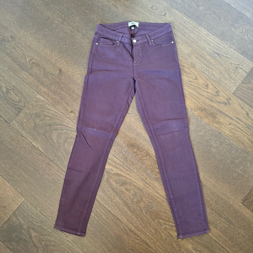 Paige Verdugo Skinny Ankle Jean Aubergine Size 28